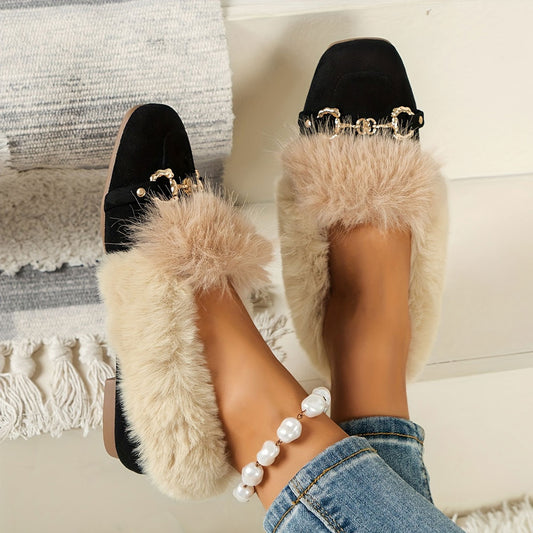 Luxe Fur Loafers – Elegant Warmth with Orthopedic Comfort