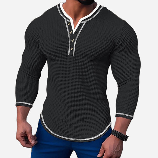 Stone-Ultra Comfortable Henley Shirt