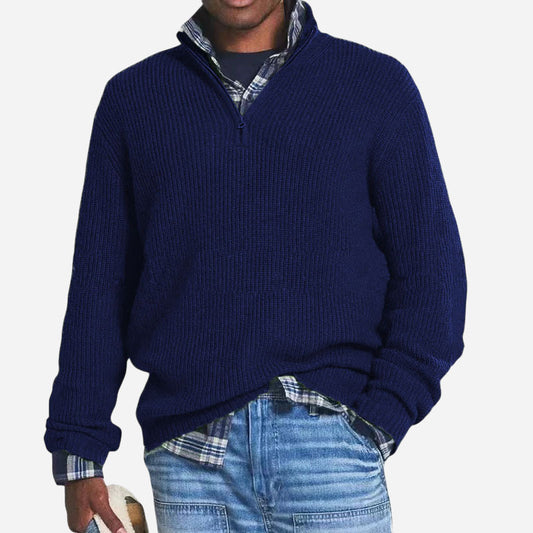 Leisure Stand Collar Knit Sweater