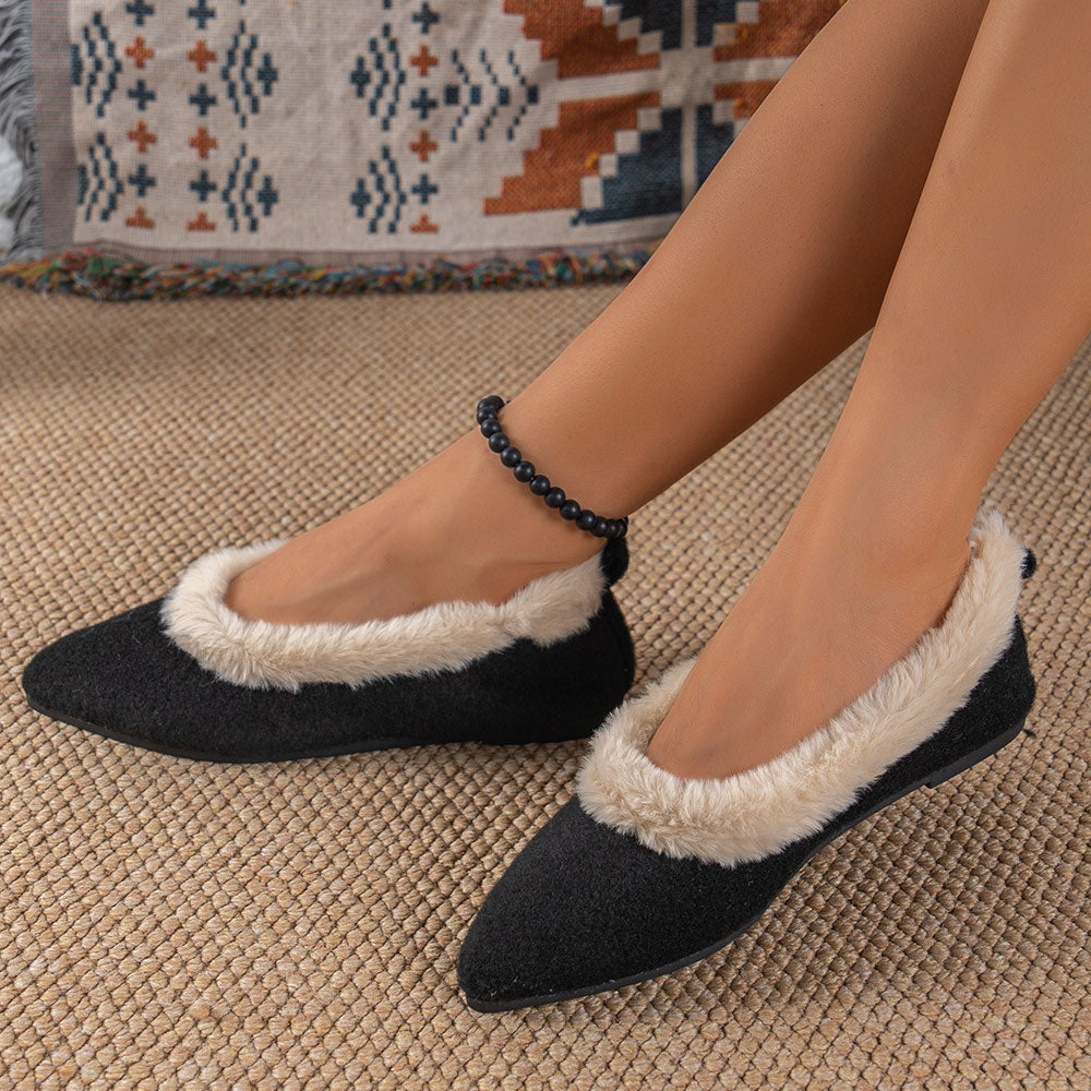 Velvet Warm Flats – Sleek Style with Gentle Support