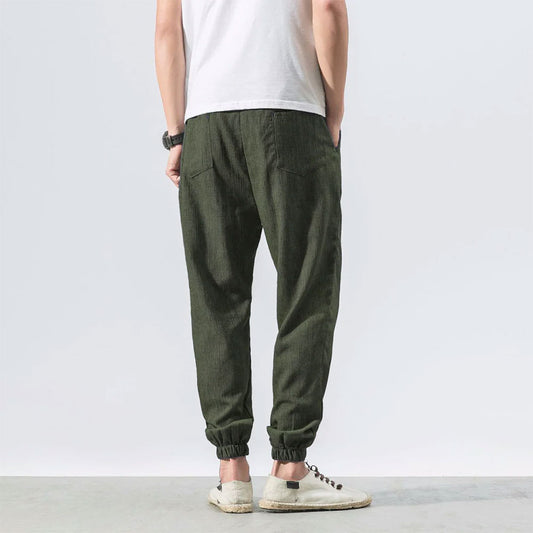 Kyoto Slub-Linen Tapered Jogger
