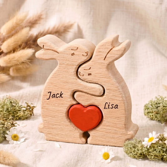Personalize Rabbit Family Puzzle