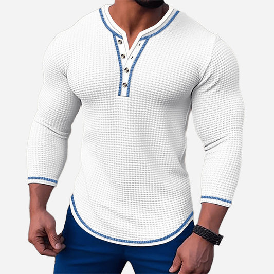 Stone-Ultra Comfortable Henley Shirt