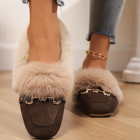 Luxe Fur Loafers – Elegant Warmth with Orthopedic Comfort