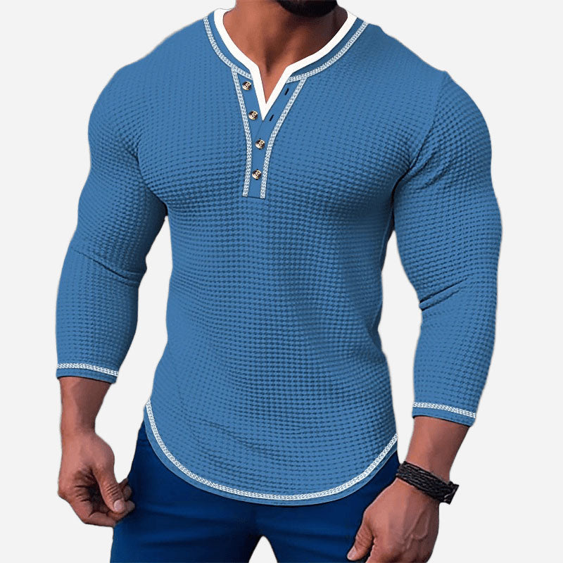 Stone-Ultra Comfortable Henley Shirt