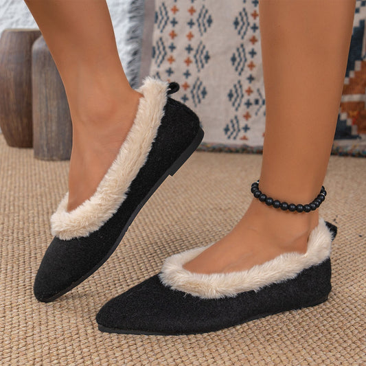 Velvet Warm Flats – Sleek Style with Gentle Support