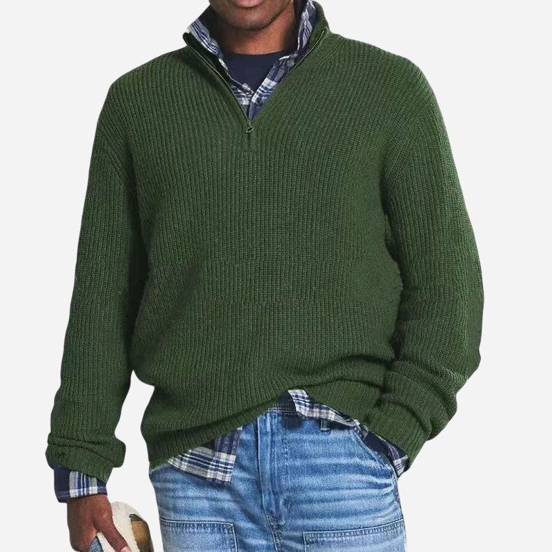 Leisure Stand Collar Knit Sweater