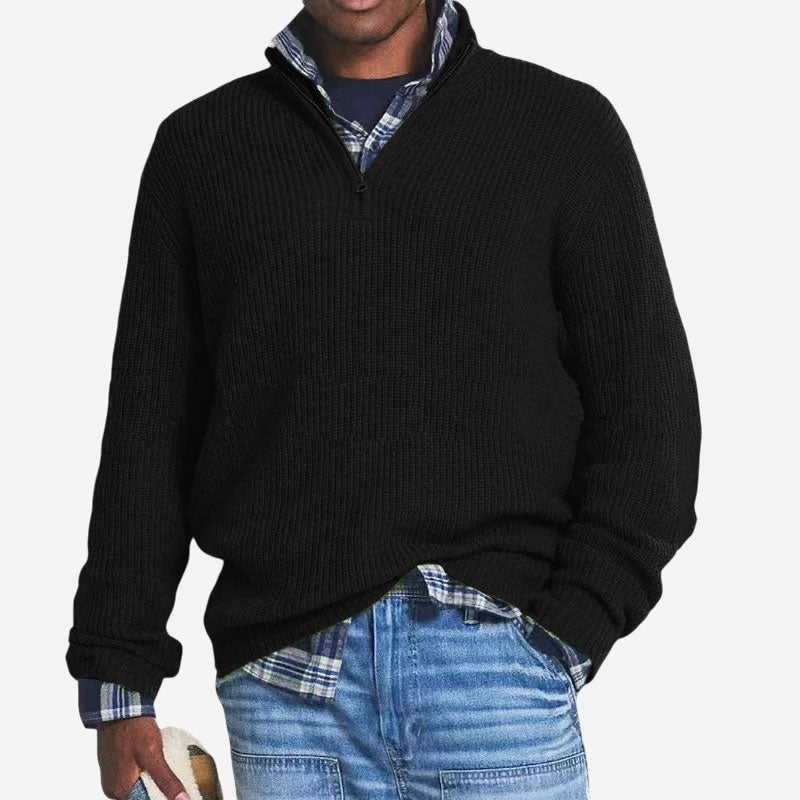 Leisure Stand Collar Knit Sweater