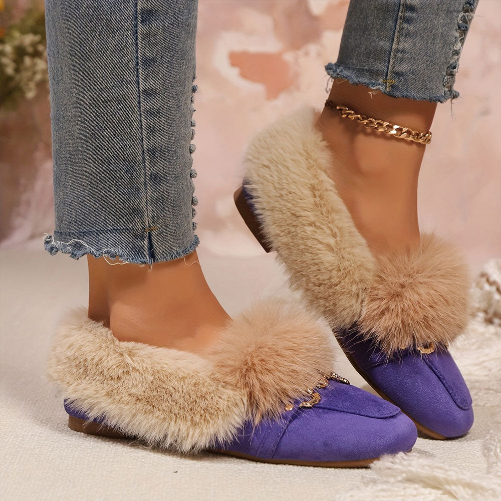 Luxe Fur Loafers – Elegant Warmth with Orthopedic Comfort