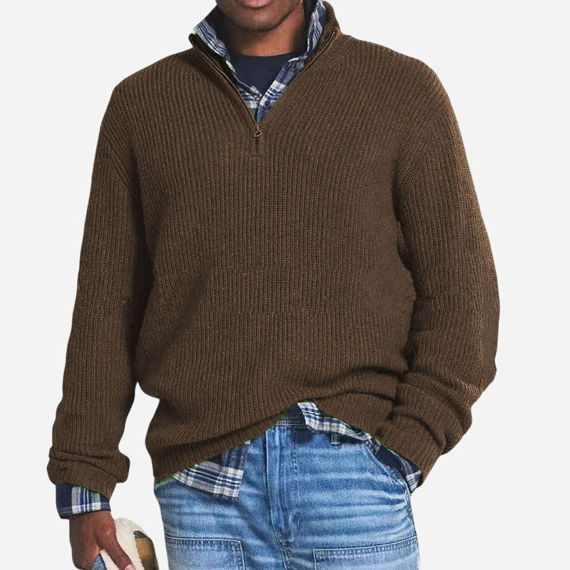 Leisure Stand Collar Knit Sweater