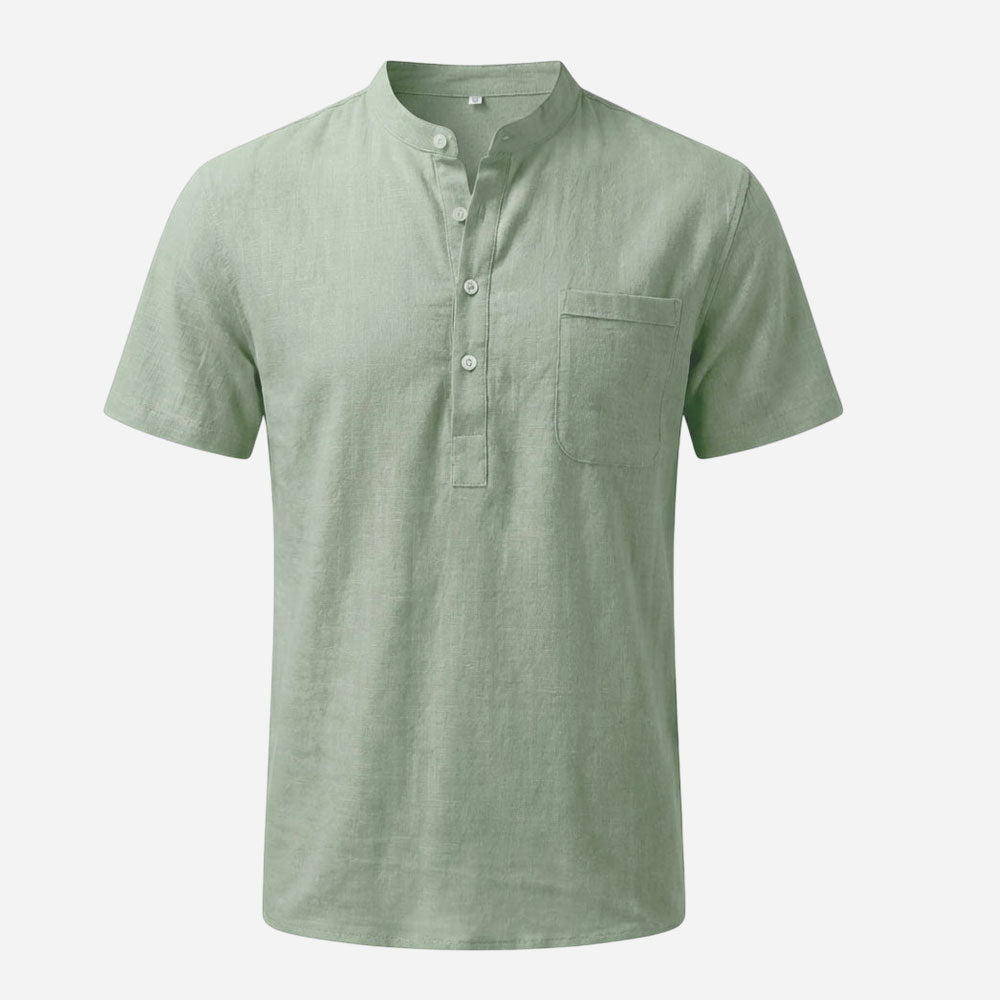 Nomad Breeze Short-Sleeve Band Collar Shirt