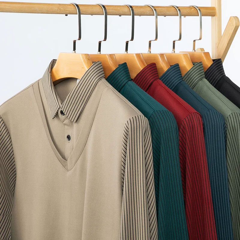 Kelvin V-Neck Layered Sweater Shirt