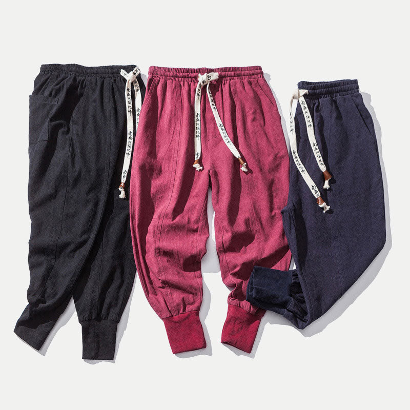 Ronin Textured Linen-Blend Harem Joggers