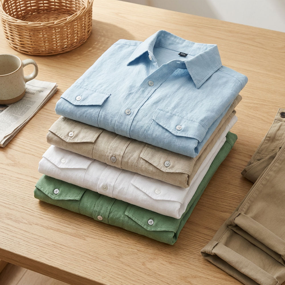 Bareen-Men's Ultra Comfortable Linen Shirt