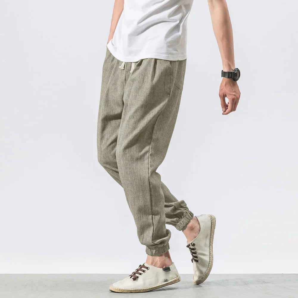 Kyoto Slub-Linen Tapered Jogger