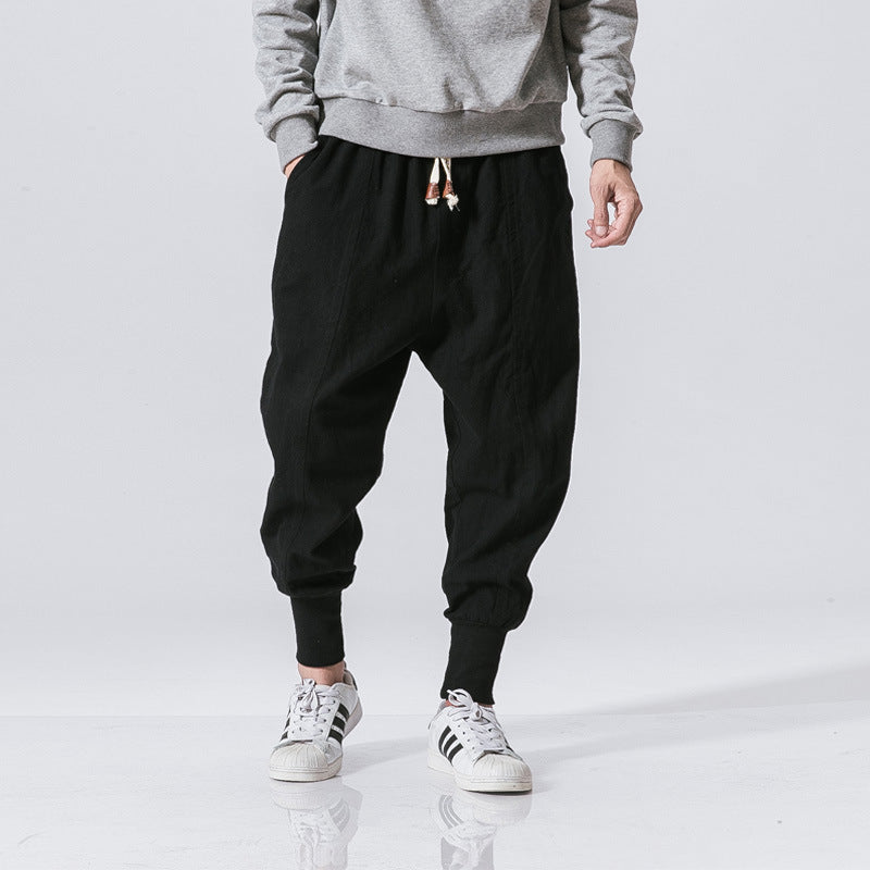 Ronin Textured Linen-Blend Harem Joggers