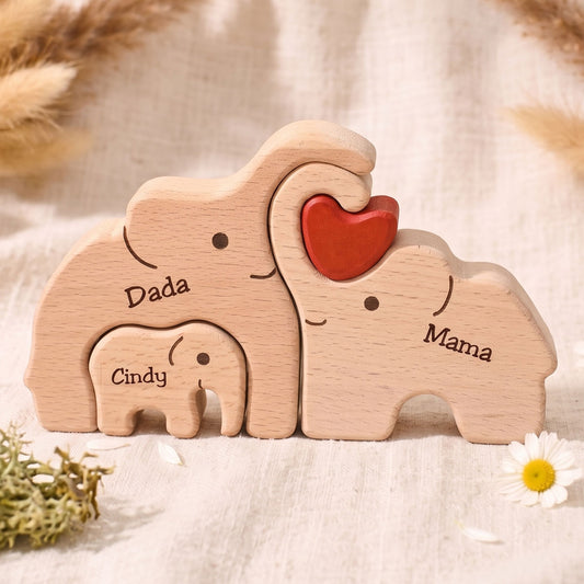 Personalized Elephant Family Puzzle