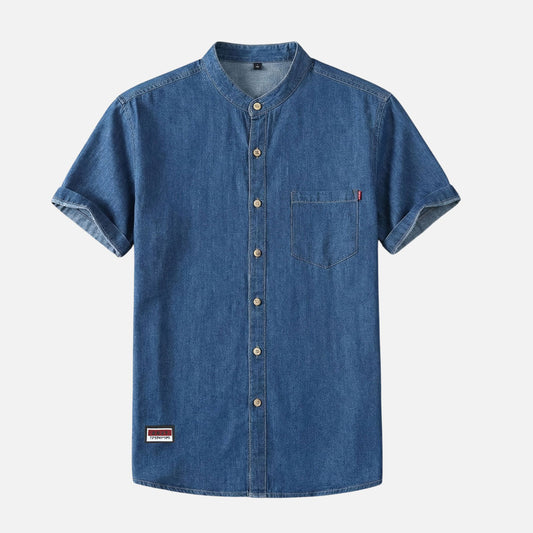 Rowan Men's Band Collar Denim Shirt