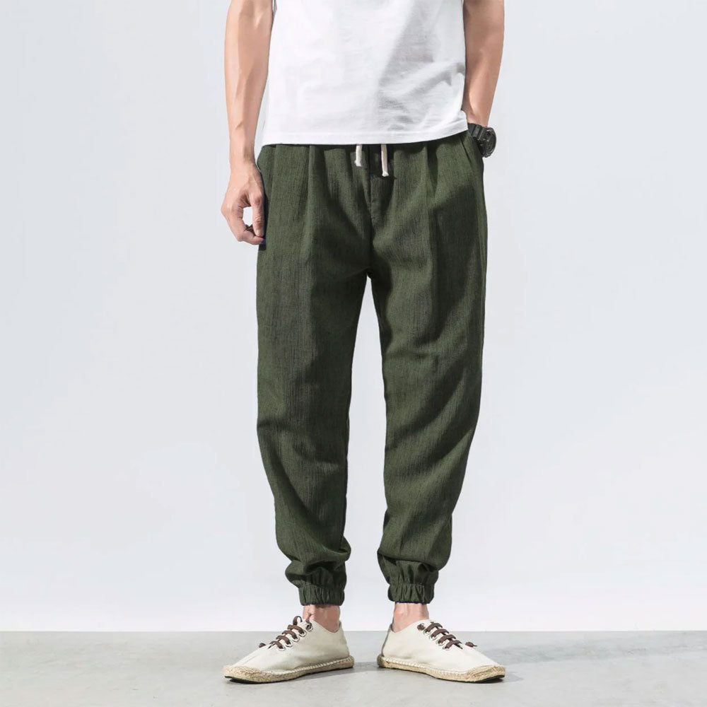Kyoto Slub-Linen Tapered Jogger