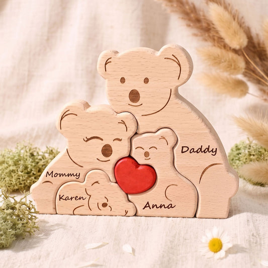 Personalized Wooden Koala Family Puzzle