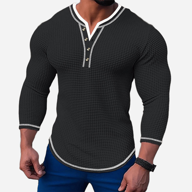 Stone-Ultra Comfortable Henley Shirt