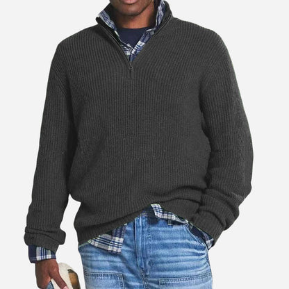Leisure Stand Collar Knit Sweater