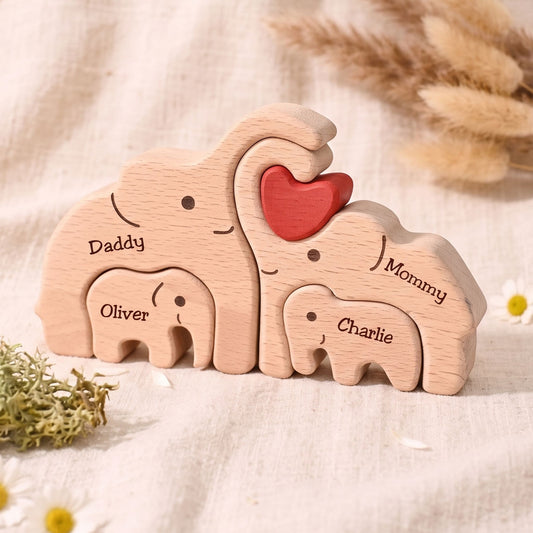 Personalized Elephant Family Puzzle