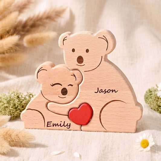 Personalized Wooden Koala Family Puzzle