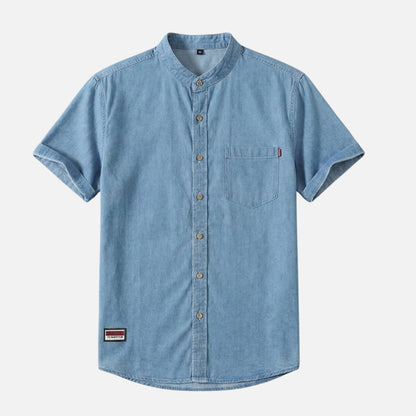 Rowan Men's Band Collar Denim Shirt