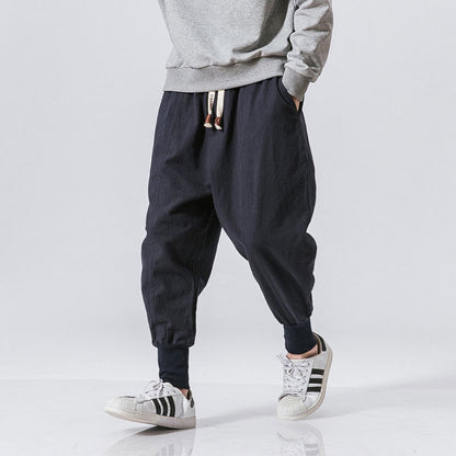 Ronin Textured Linen-Blend Harem Joggers
