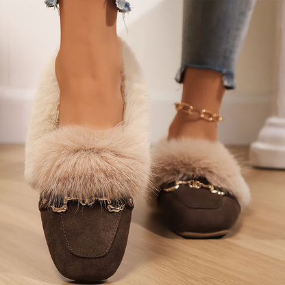 Luxe Fur Loafers – Elegant Warmth with Orthopedic Comfort