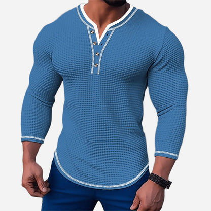 Stone-Ultra Comfortable Henley Shirt