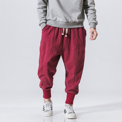 Ronin Textured Linen-Blend Harem Joggers