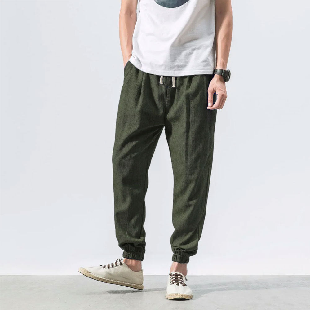 Kyoto Slub-Linen Tapered Jogger