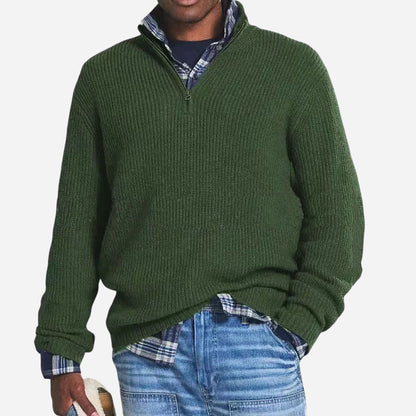 Leisure Stand Collar Knit Sweater
