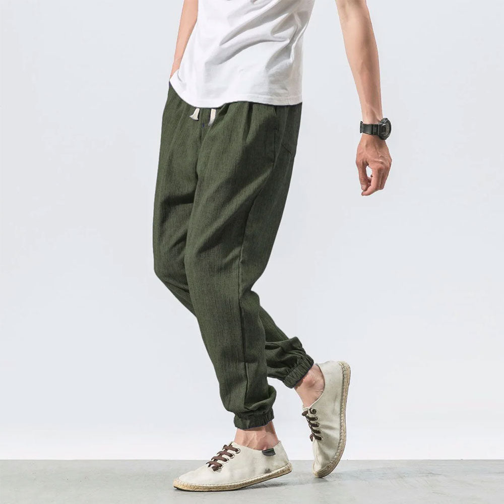 Kyoto Slub-Linen Tapered Jogger