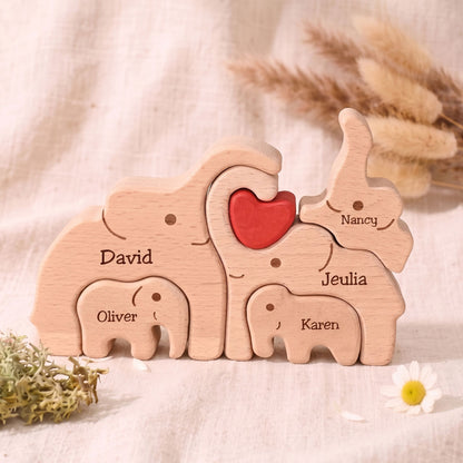 Personalized Elephant Family Puzzle