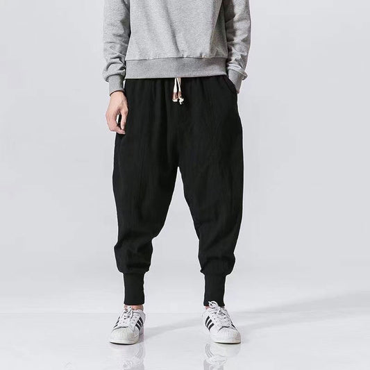 Ronin Textured Linen-Blend Harem Joggers