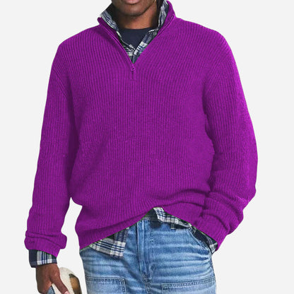 Leisure Stand Collar Knit Sweater