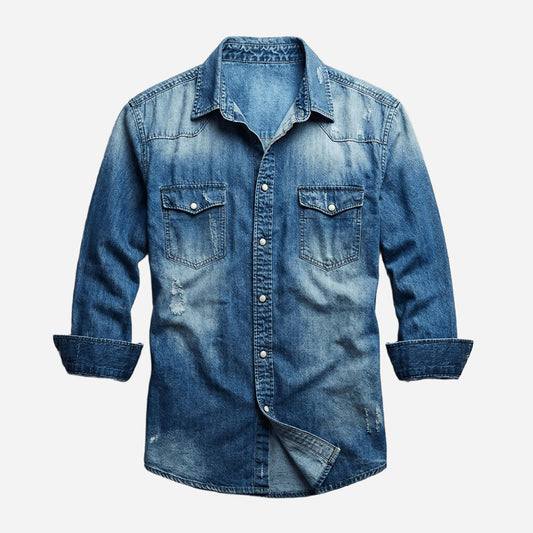 Monex Men’s Vintage Western Denim Shirt