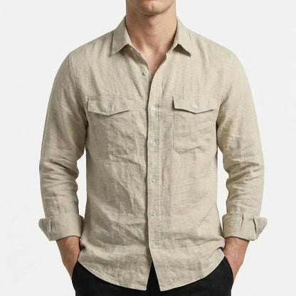 Bareen-Men's Ultra Comfortable Linen Shirt