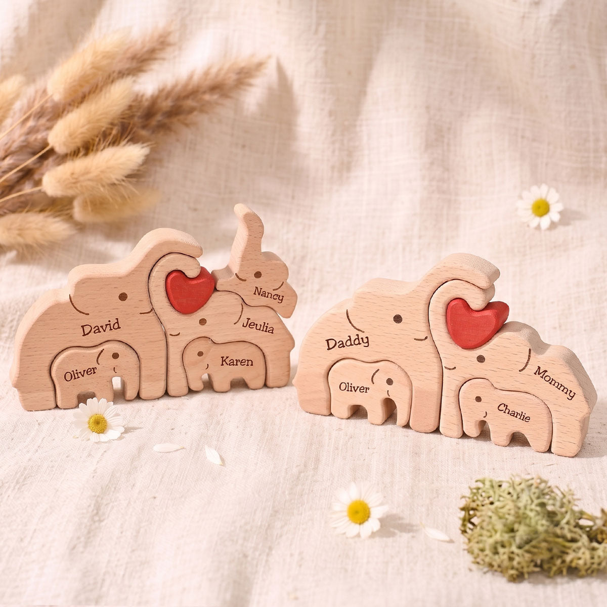 Personalized Elephant Family Puzzle