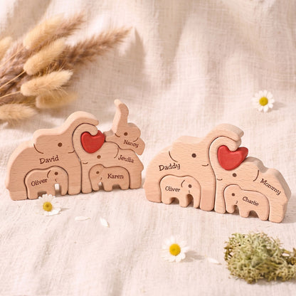 Personalized Elephant Family Puzzle