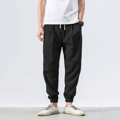 Kyoto Slub-Linen Tapered Jogger