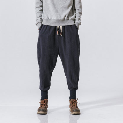 Ronin Textured Linen-Blend Harem Joggers