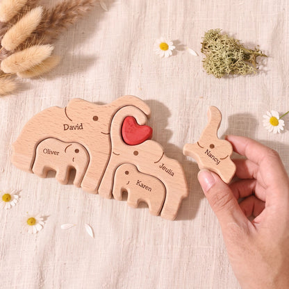 Personalized Elephant Family Puzzle