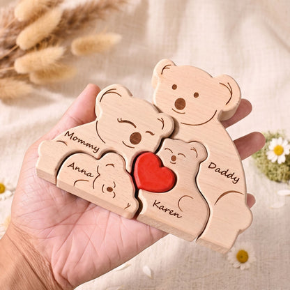 Personalized Wooden Koala Family Puzzle