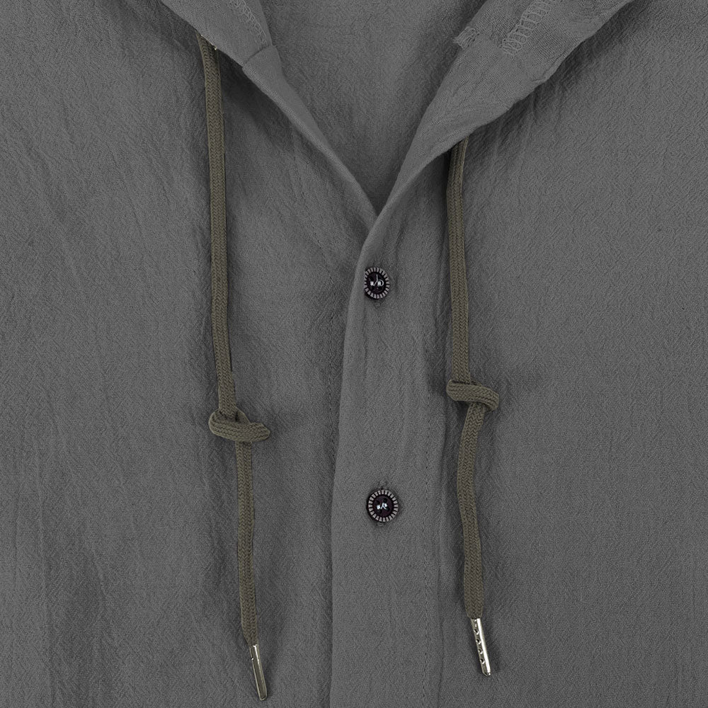 Coso-Breathable Cotton Linen Hooded Shirt