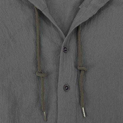 Coso-Breathable Cotton Linen Hooded Shirt