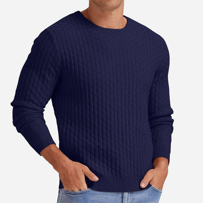 Textured Knit Crewneck Sweater